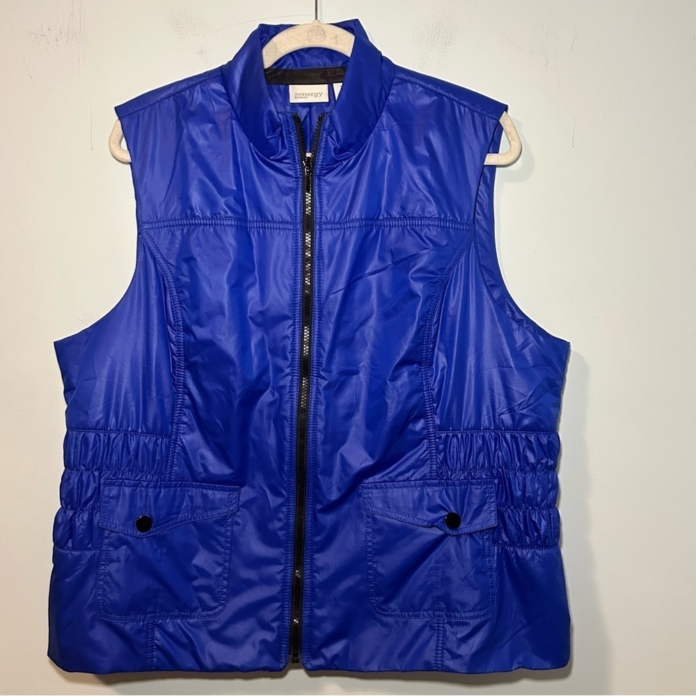 Zenergy By Chico’s Blue Full-Zip Puffer Vest Size 16